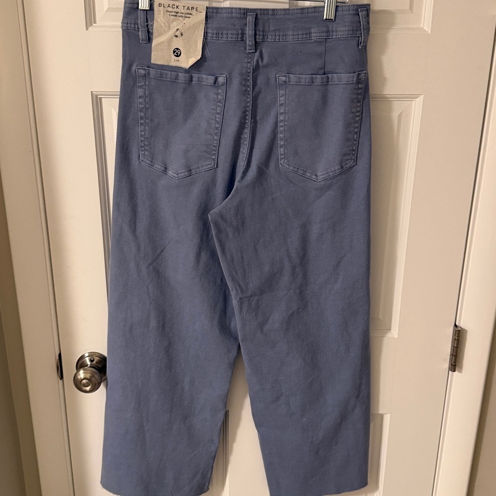 NWT Black Tape Women’s Lia Super High Rise Wide Leg Crops Pastel Blue Wash 29 - Picture 10 of 13